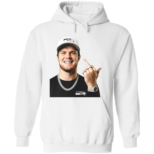 Sam Darnold Middle Finger Super Bowl Lx Seattle Seahawks 2026 Hoodie - Image 8