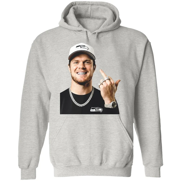 Sam Darnold Middle Finger Super Bowl Lx Seattle Seahawks 2026 Hoodie - Image 9