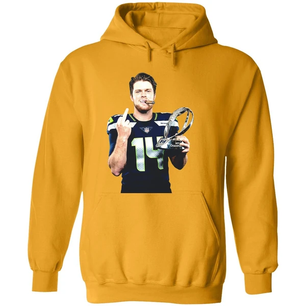 Sam Darnold Seattle Seahawks 2026 Super Bowl Lx Trophy Middle Finger Hoodie