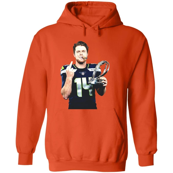 Sam Darnold Seattle Seahawks 2026 Super Bowl Lx Trophy Middle Finger Hoodie - Image 6