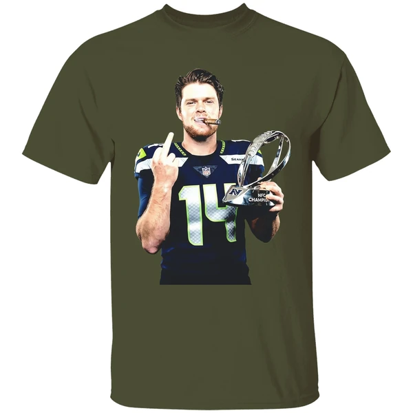 Sam Darnold Seattle Seahawks 2026 Super Bowl Lx Trophy Middle Finger Shirt - Image 4