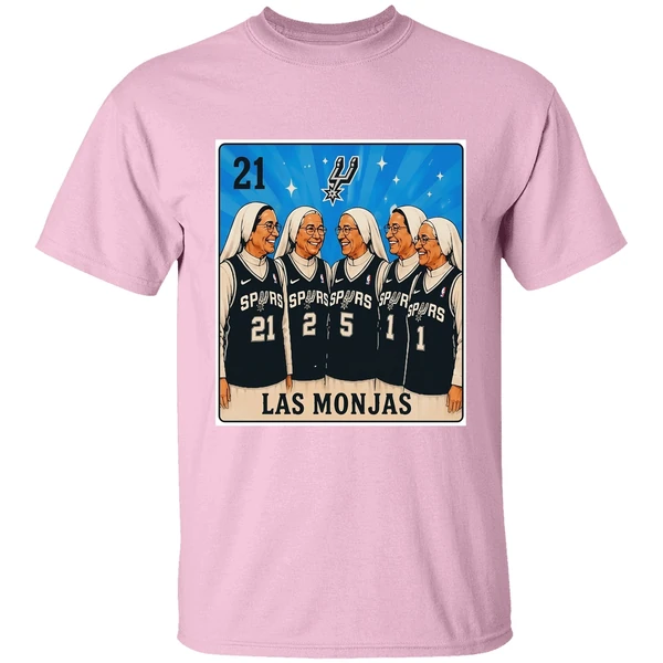 San Antonio Spurs 2026 Playoffs Spurs Nuns Las Monjas Card Shirt - Image 3