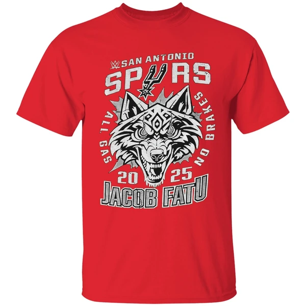 San Antonio Spurs Jacob Fatu All Gas No Brakes 2025 Shirt - Image 7