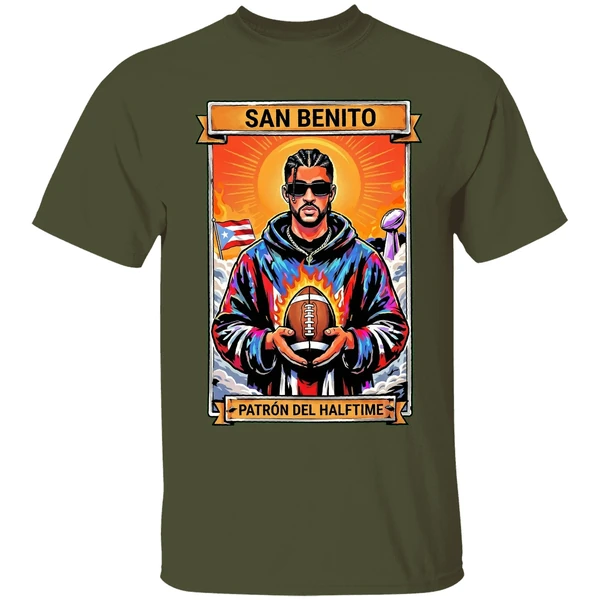 san benito patron del halftime benito bowl 2026 shirt militarygreen