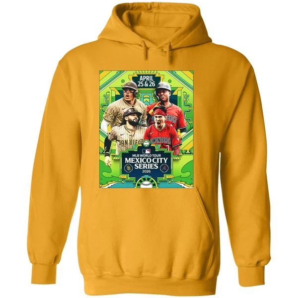 San Diego Padres Vs Arizona Diamondbacks Mlb World Tour Mexico City Series 2026 Poster Hoodie