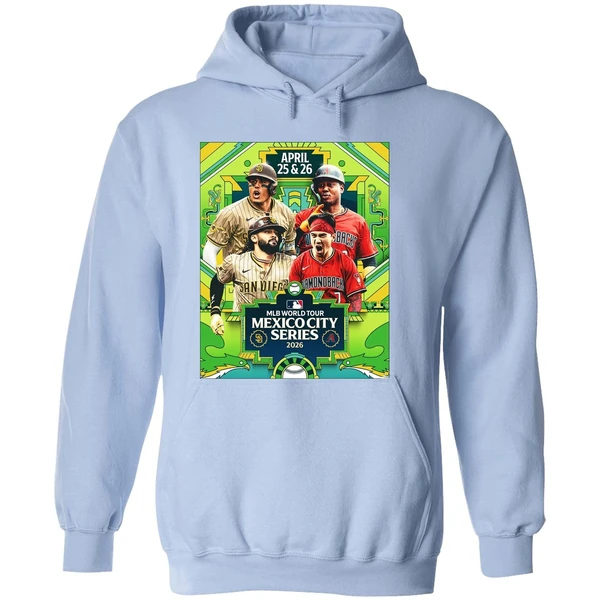 San Diego Padres Vs Arizona Diamondbacks Mlb World Tour Mexico City Series 2026 Poster Hoodie - Image 4