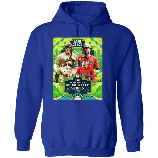 San Diego Padres Vs Arizona Diamondbacks Mlb World Tour Mexico City Series 2026 Poster Hoodie - Image 7