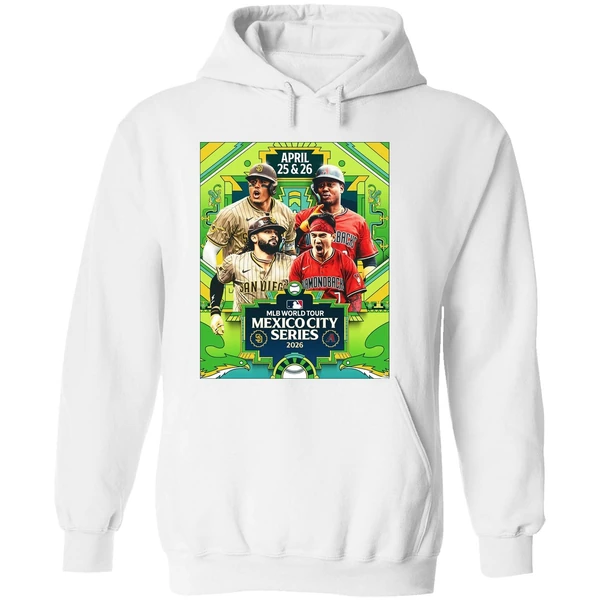 San Diego Padres Vs Arizona Diamondbacks Mlb World Tour Mexico City Series 2026 Poster Hoodie - Image 8