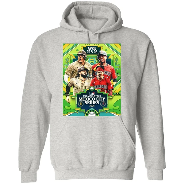 San Diego Padres Vs Arizona Diamondbacks Mlb World Tour Mexico City Series 2026 Poster Hoodie - Image 9