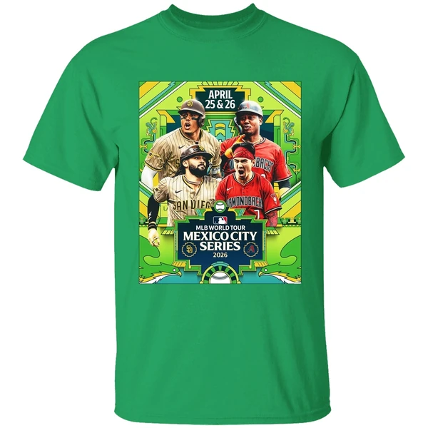 San Diego Padres Vs Arizona Diamondbacks Mlb World Tour Mexico City Series 2026 Poster Shirt - Image 2