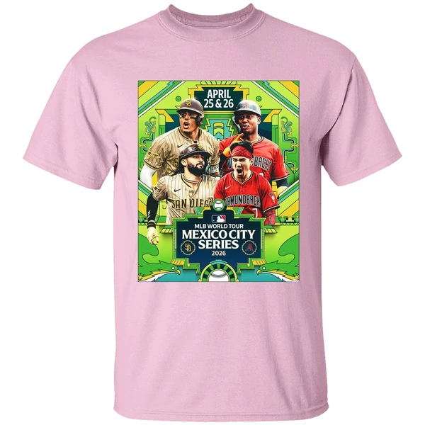 San Diego Padres Vs Arizona Diamondbacks Mlb World Tour Mexico City Series 2026 Poster Shirt - Image 3