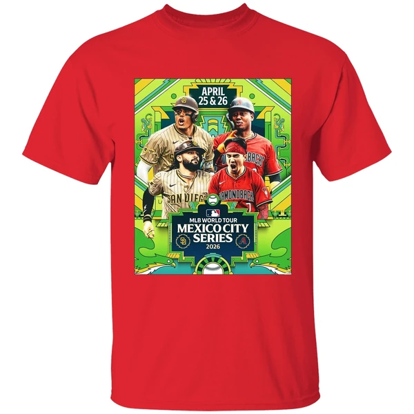 San Diego Padres Vs Arizona Diamondbacks Mlb World Tour Mexico City Series 2026 Poster Shirt - Image 7