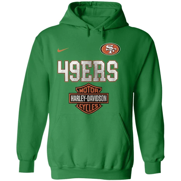 San Francisco 49ers 122 Years Harley Davidson Ride The Legend Hoodie - Image 2