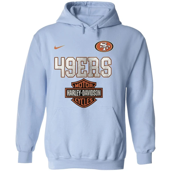 San Francisco 49ers 122 Years Harley Davidson Ride The Legend Hoodie - Image 4