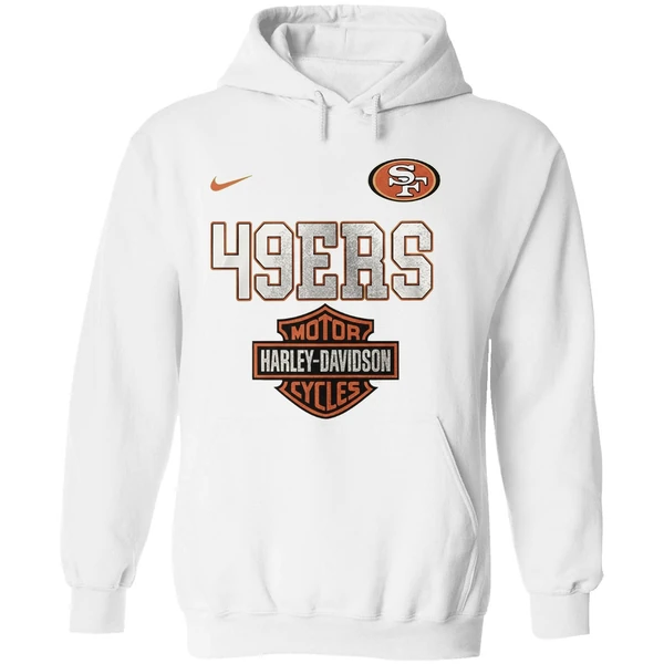 San Francisco 49ers 122 Years Harley Davidson Ride The Legend Hoodie - Image 8
