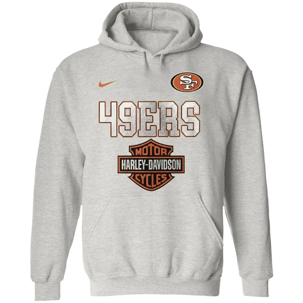 San Francisco 49ers 122 Years Harley Davidson Ride The Legend Hoodie - Image 9