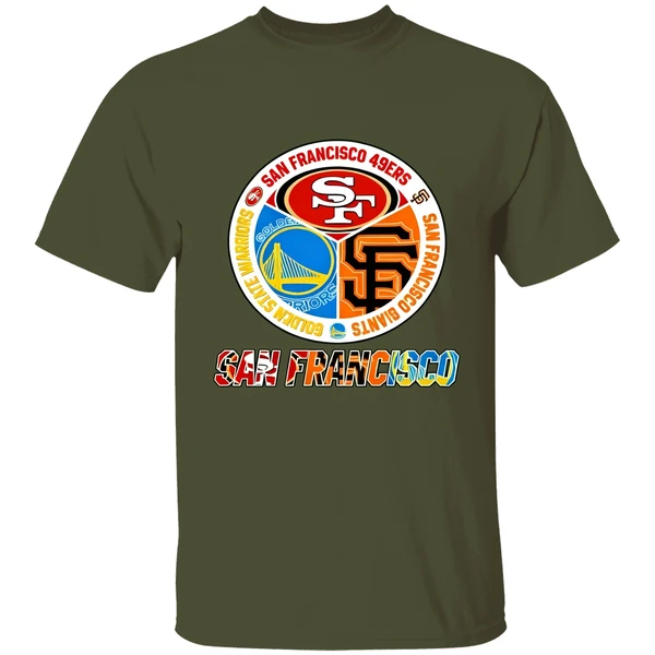 San Francisco 49ers And San Francisco Giants Golden State Warriors Logo Shirt - Image 3
