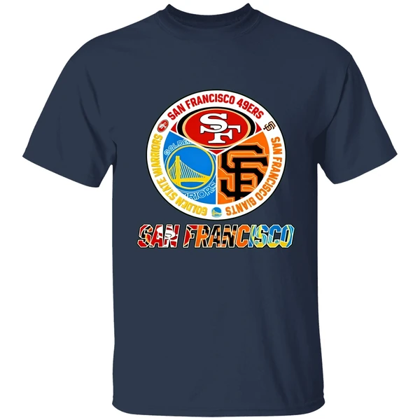 San Francisco 49ers And San Francisco Giants Golden State Warriors Logo Shirt - Image 4