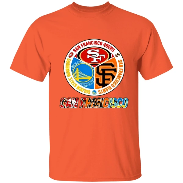 San Francisco 49ers And San Francisco Giants Golden State Warriors Logo Shirt - Image 5