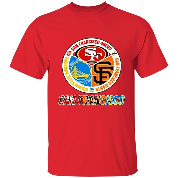 San Francisco 49ers And San Francisco Giants Golden State Warriors Logo Shirt - Image 6