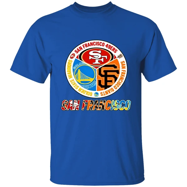 San Francisco 49ers And San Francisco Giants Golden State Warriors Logo Shirt - Image 7