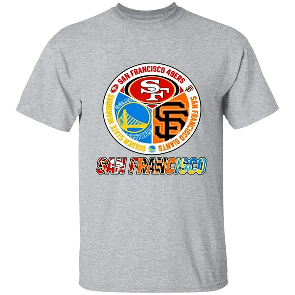 San Francisco 49ers And San Francisco Giants Golden State Warriors Logo Shirt - Image 8