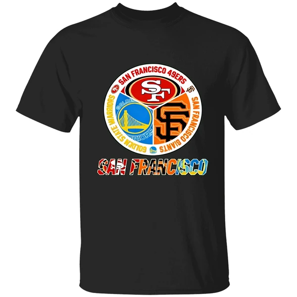 San Francisco 49ers And San Francisco Giants Golden State Warriors Logo Shirt - Image 9