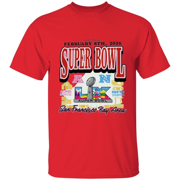 san francisco bay area super bowl lx logo shirt red