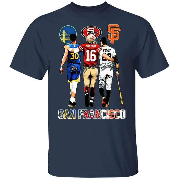 San Francisco Stephen Curry Joe Montana And Buster Posey Shirt - Image 4