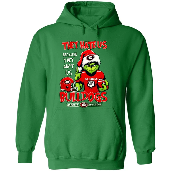 Santa Grinch Georgia Bulldogs They Hate Us Because They Aint Us Football Hoodie - Image 2