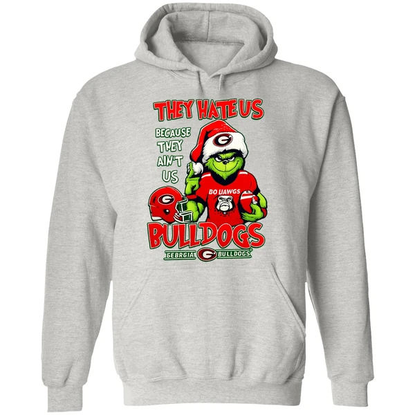 Santa Grinch Georgia Bulldogs They Hate Us Because They Aint Us Football Hoodie - Image 9