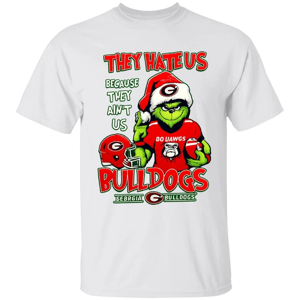 Santa Grinch Georgia Bulldogs They Hate Us Because They Aint Us Football Shirt