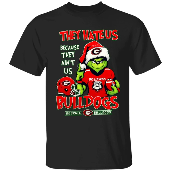 Santa Grinch Georgia Bulldogs They Hate Us Because They Aint Us Football Shirt - Image 7