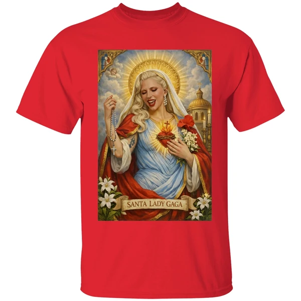 santa lady gaga 2026 shirt red