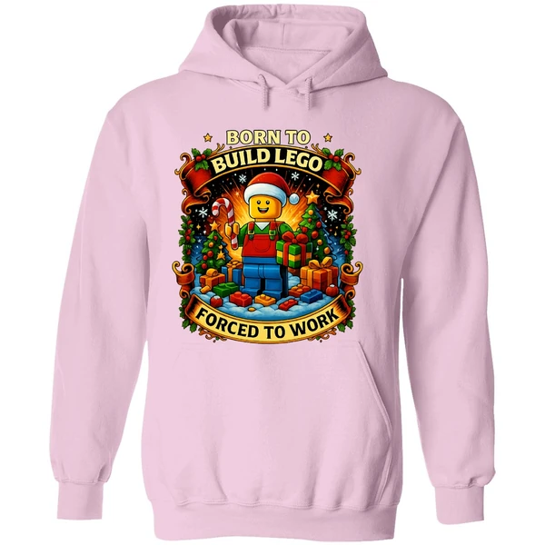 Santa Lego Born To Build Lego Forced To Work Christmas Hoodie - Image 5