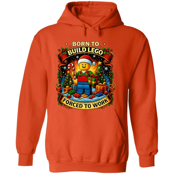 Santa Lego Born To Build Lego Forced To Work Christmas Hoodie - Image 6