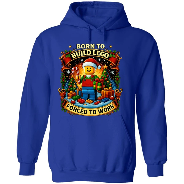 Santa Lego Born To Build Lego Forced To Work Christmas Hoodie - Image 7