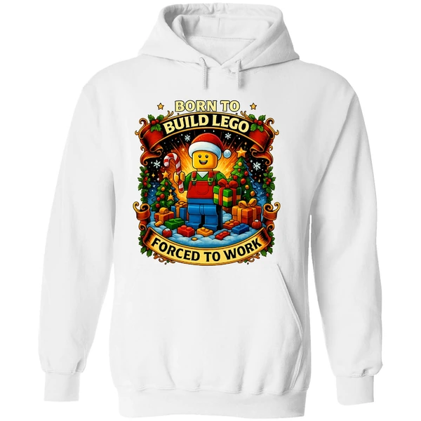 Santa Lego Born To Build Lego Forced To Work Christmas Hoodie - Image 8