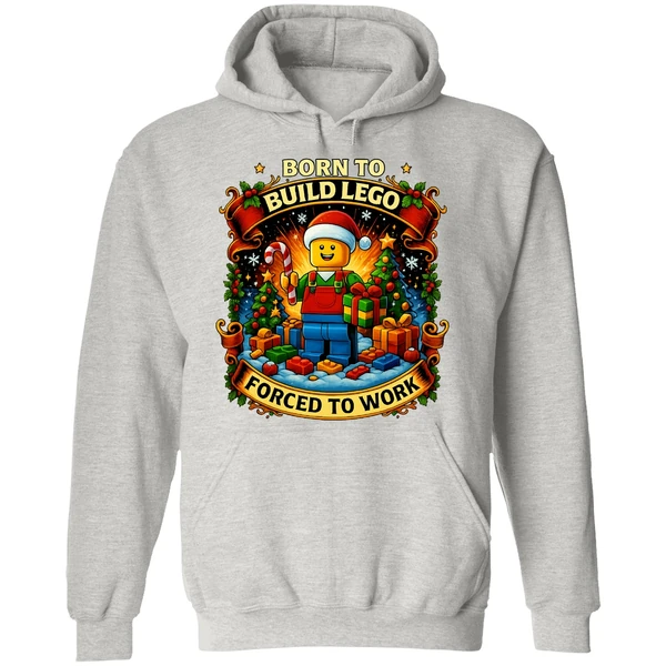 Santa Lego Born To Build Lego Forced To Work Christmas Hoodie - Image 9