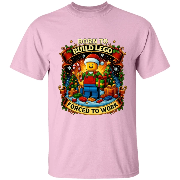 Santa Lego Born To Build Lego Forced To Work Christmas Shirt - Image 3