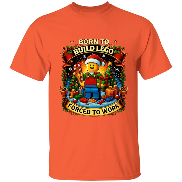 santa-lego-born-to-build-lego-forced-to-work-christmas-shirt-orange