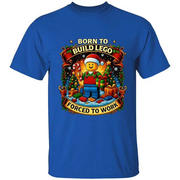 Santa Lego Born To Build Lego Forced To Work Christmas Shirt - Image 8