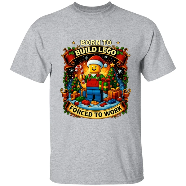 Santa Lego Born To Build Lego Forced To Work Christmas Shirt - Image 9