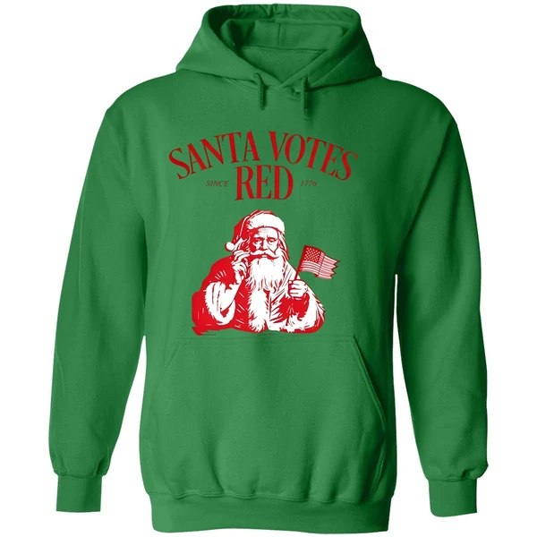 Santa Votes Red Since 1776 Christmas Hoodie - Image 2