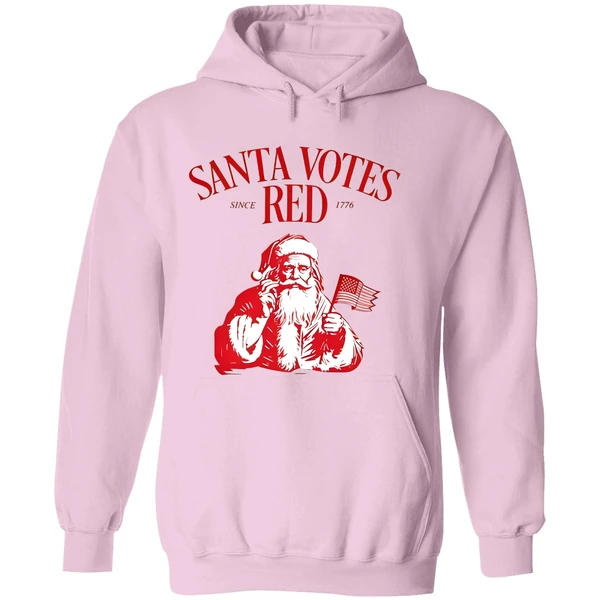 Santa Votes Red Since 1776 Christmas Hoodie - Image 5