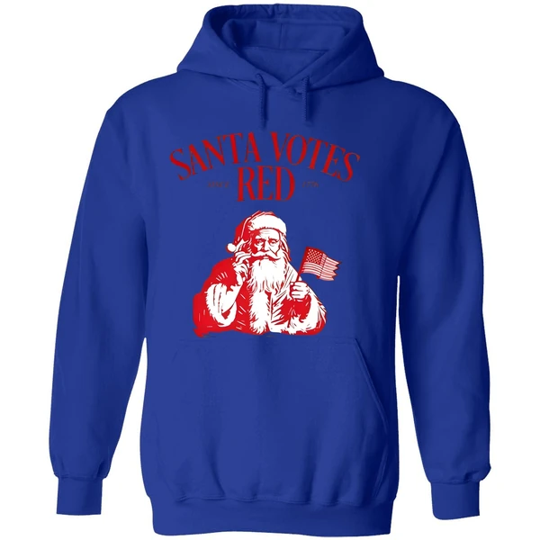 Santa Votes Red Since 1776 Christmas Hoodie - Image 7