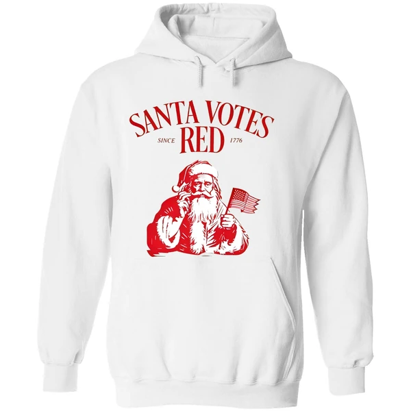 Santa Votes Red Since 1776 Christmas Hoodie - Image 8