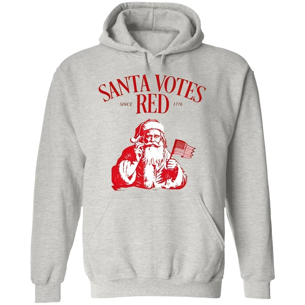 Santa Votes Red Since 1776 Christmas Hoodie - Image 9