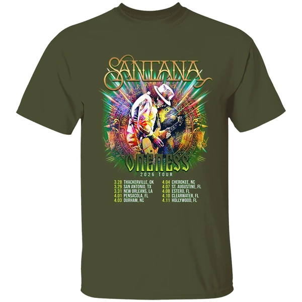 santana oneness usa tour 2026 shirt militarygreen