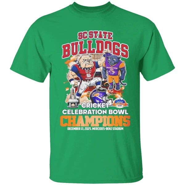 Sc State Bulldogs 2025 Cricket Celebration Bowl Champions Mascot Shirt - Image 8